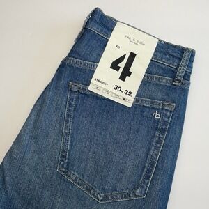 NEW Rag & Bone‎ Fit 4 Straight Jeans Men's 30x32 (34"L) Authentic Rigid Anchor